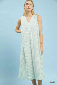Umgee Chevron Stripe Sleeveless Midi Dress 100100039681638 62 Affordable Fashion Under $100 Jerry's Apparel 