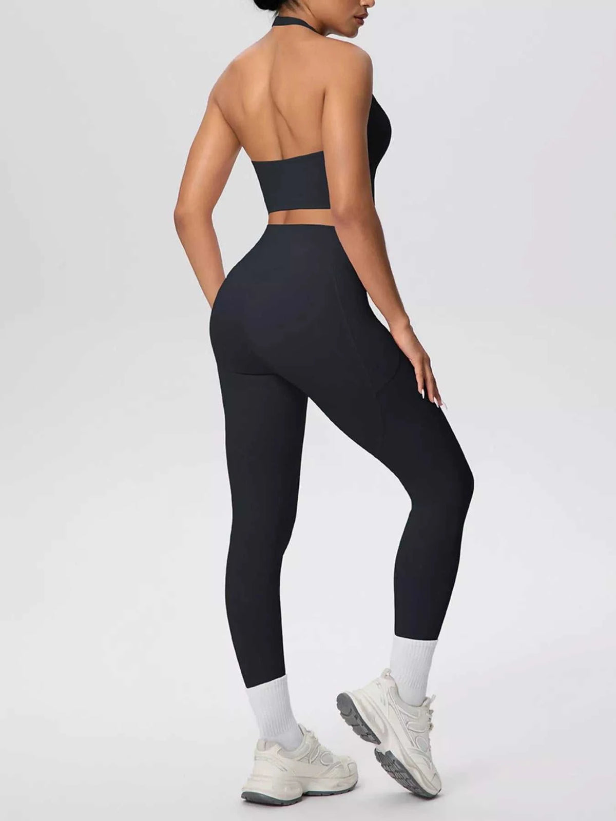 Halter Neck Crop Top and High-Waisted Leggings Active Set 101006684139191 85 Affordable Fashion Under $100 Jerry's Apparel 