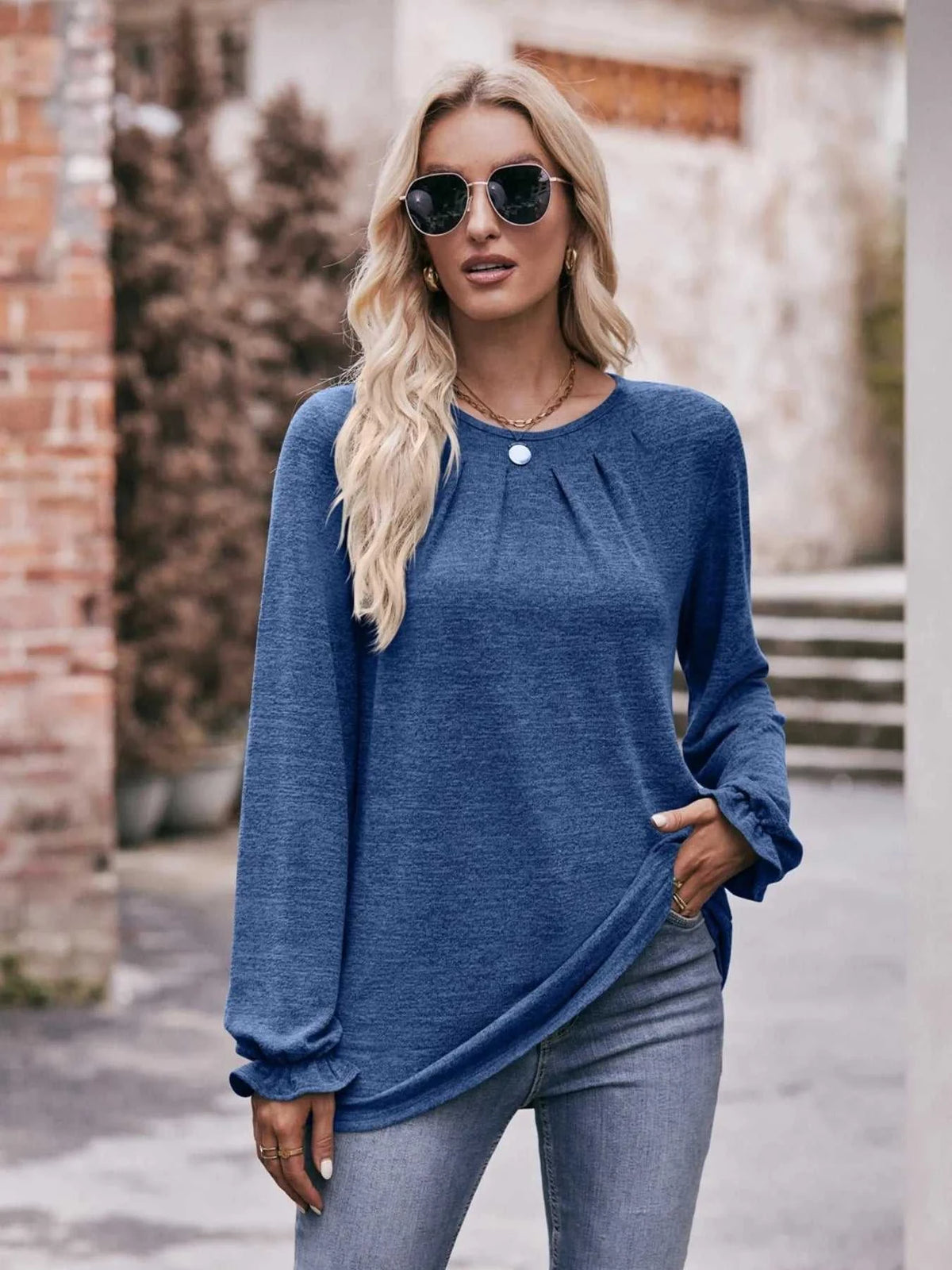 Round Neck Long Sleeve Casual T-Shirt 100100344414707 29 Affordable Fashion Under $100 Jerry's Apparel 