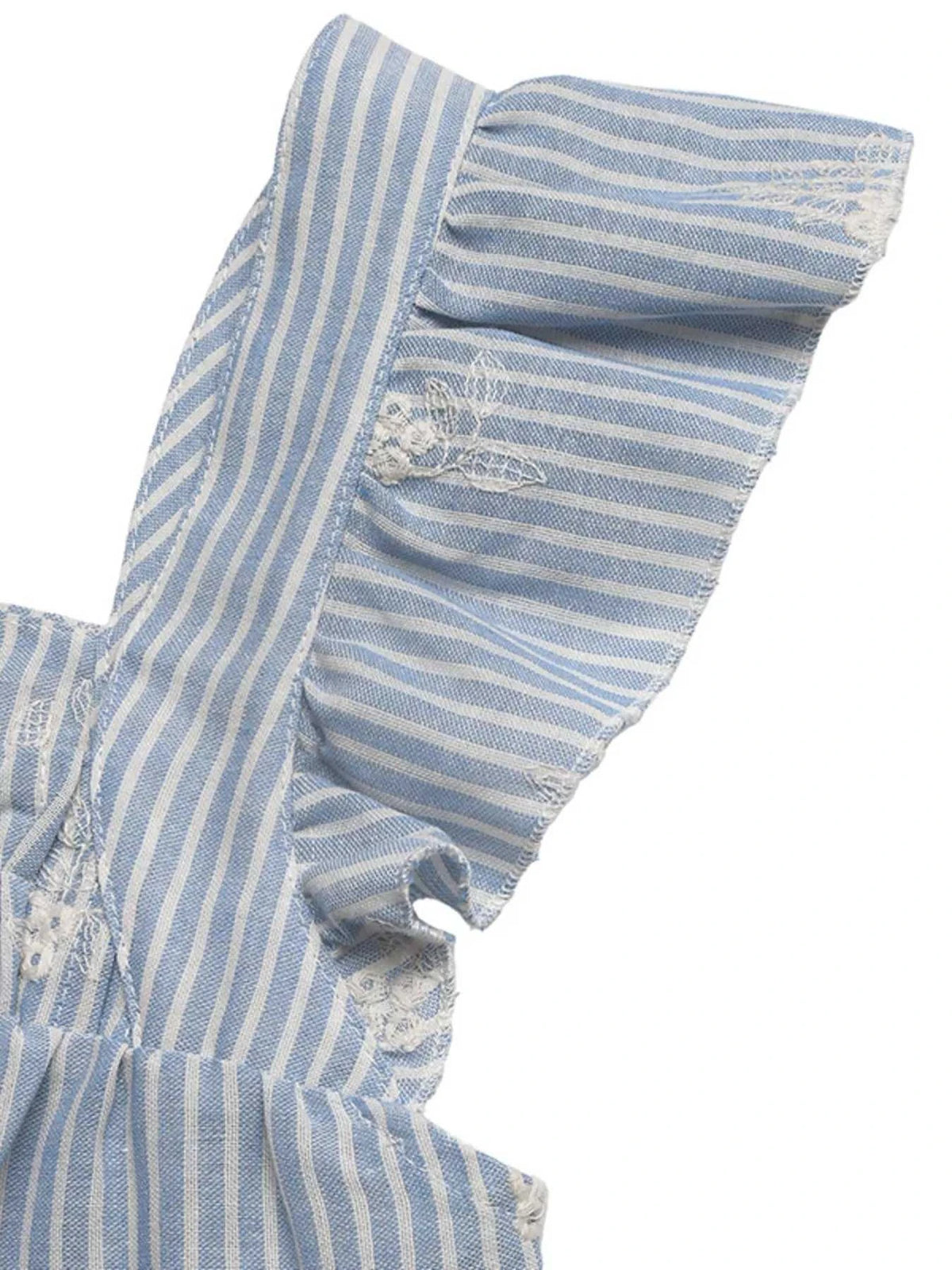 Striped Embroidered Ruffle Sleeve Blouse 100100769903290 43 Affordable Fashion Under $100 Jerry's Apparel 