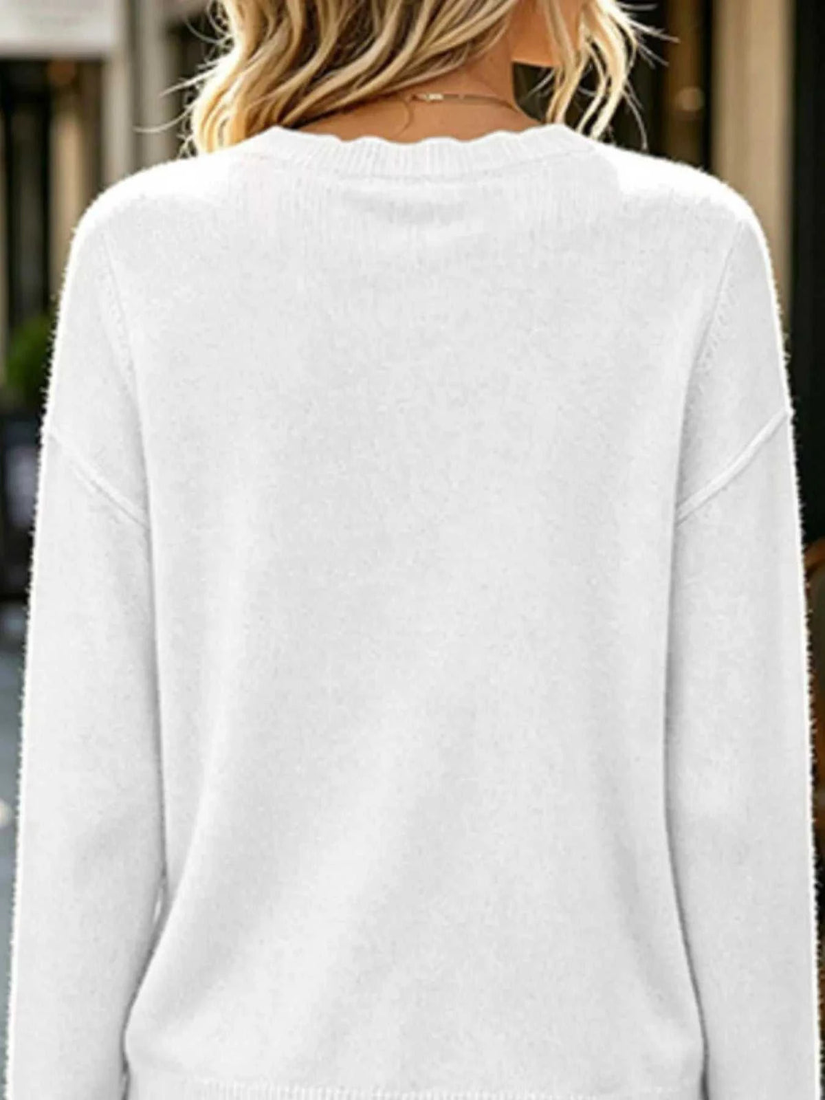 Full Size Scalloped Trim Crew Neck Sweater Plus Size 101002057228986 32 Affordable Fashion Under $100 Jerry's Apparel 