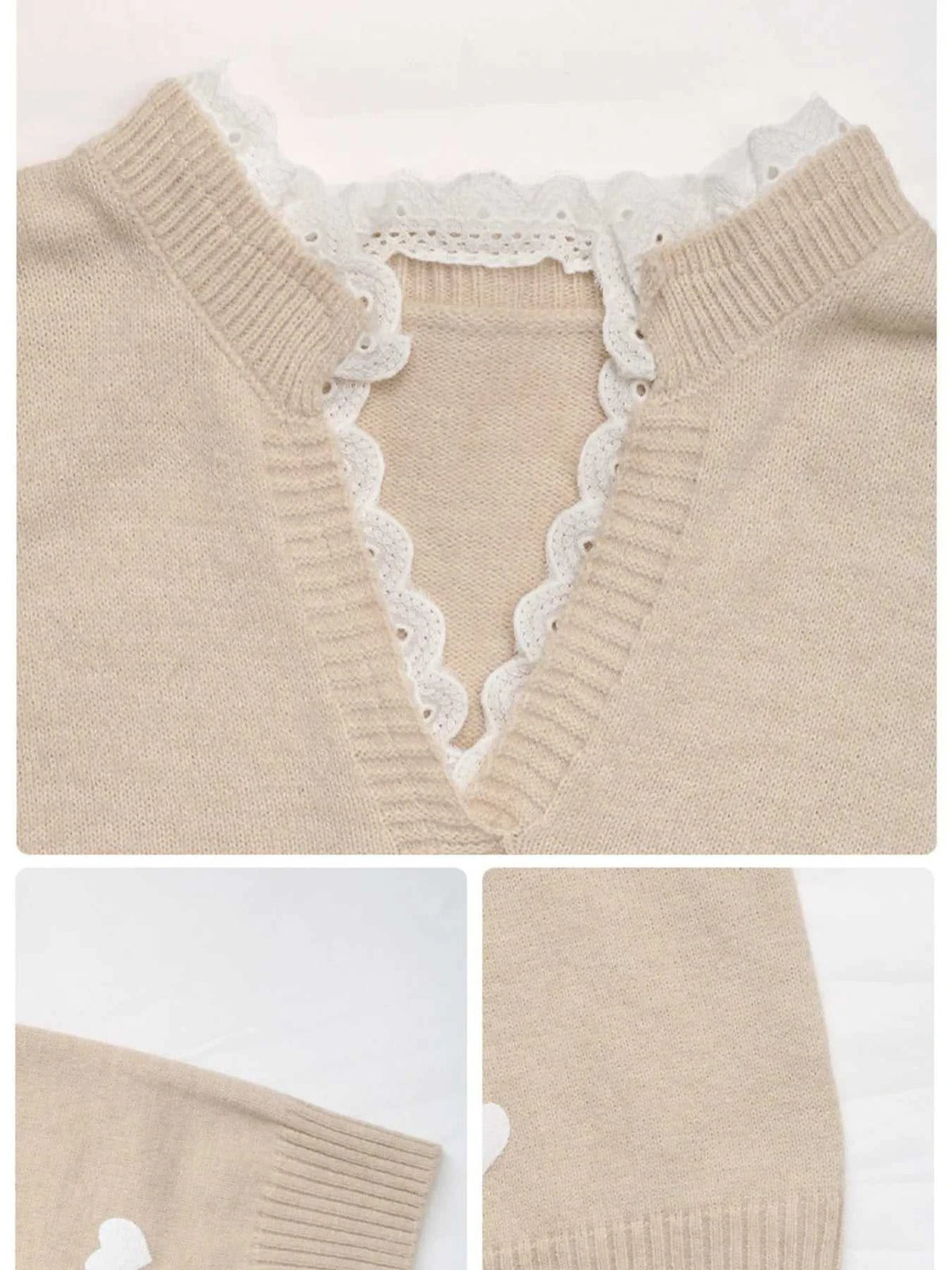Heart V-Neck Long Sleeve Sweater 100100348759544 46 Affordable Fashion Under $100 Jerry's Apparel 