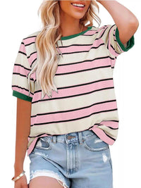 Striped Crew Neck T-Shirt 100100248569322 33 Affordable Fashion Under $100 Jerry's Apparel 