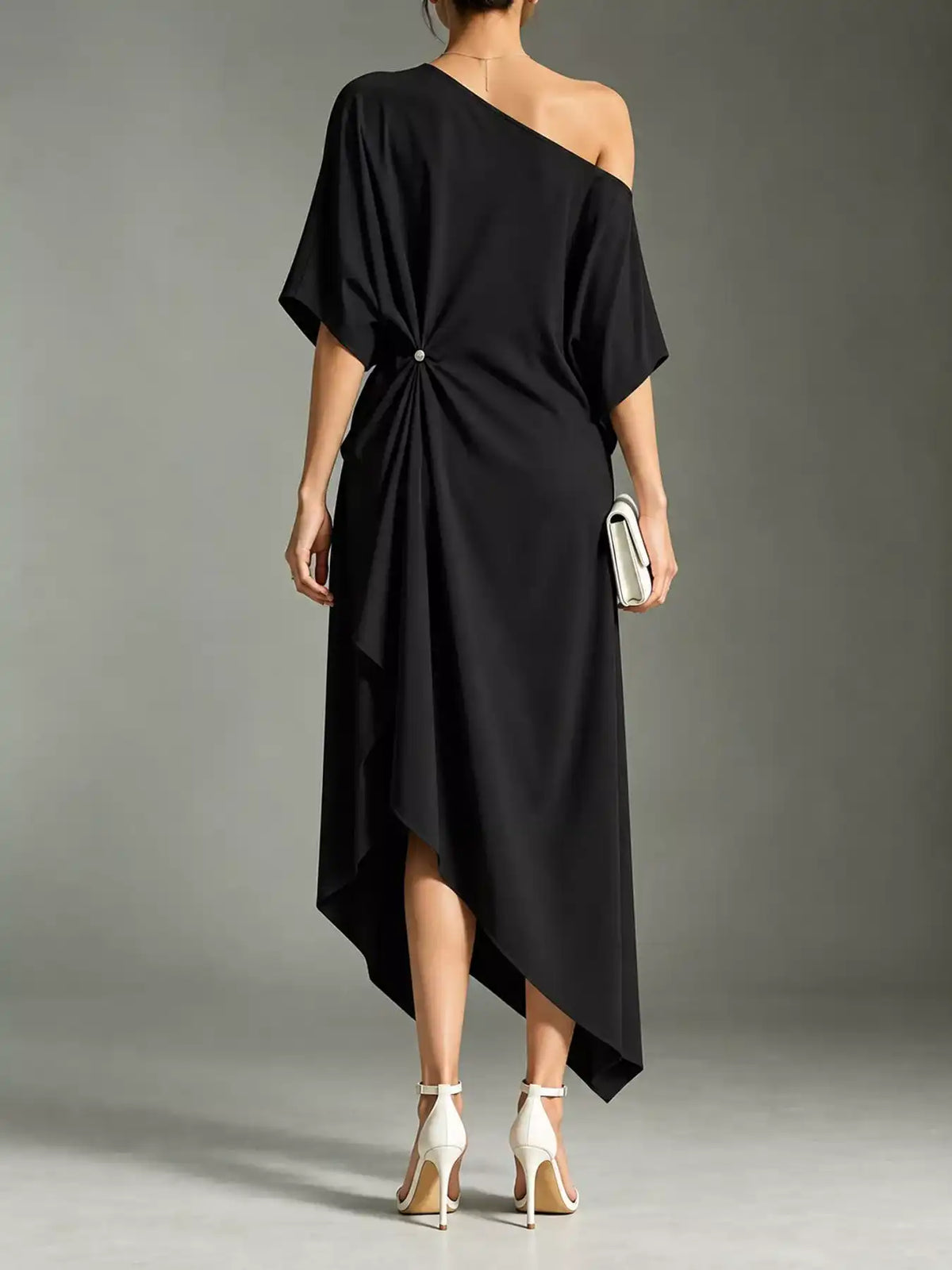 Full Size One-Shoulder Asymmetric Hem Midi Dress Plus Size 101001732260581 53 Gifts for Her Jerry's Apparel 