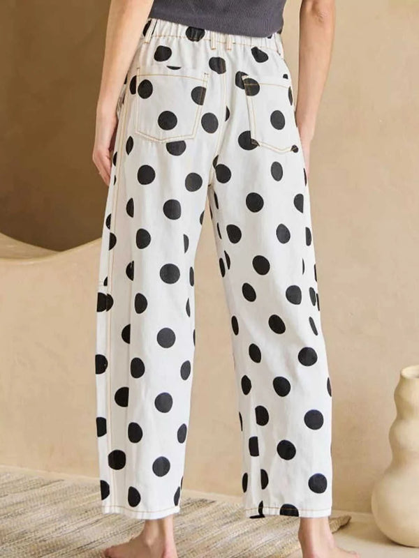 Polka Dot High-Waisted Jeans 100100848251043 78 Seasonal Fashion Collections Jerry's Apparel 
