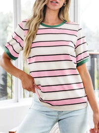 Striped Crew Neck T-Shirt 100100248569322 33 Affordable Fashion Under $100 Jerry's Apparel 