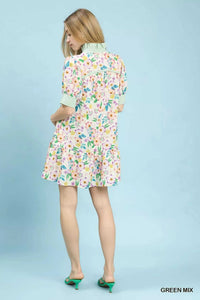 Umgee Mix Floral Ruffle Collar Tiered Babydoll Dress 100100272701571 57 Affordable Fashion Under $100 Jerry's Apparel 