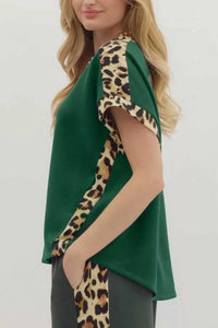 Leopard Trim Short Sleeve Relaxed Fit T-Shirt 100100328021512 27 Affordable Fashion Under $100 Jerry's Apparel 