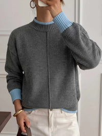Contrast Trim Crew Neck Sweater 101002961234893 51 Affordable Fashion Under $100 Jerry's Apparel 