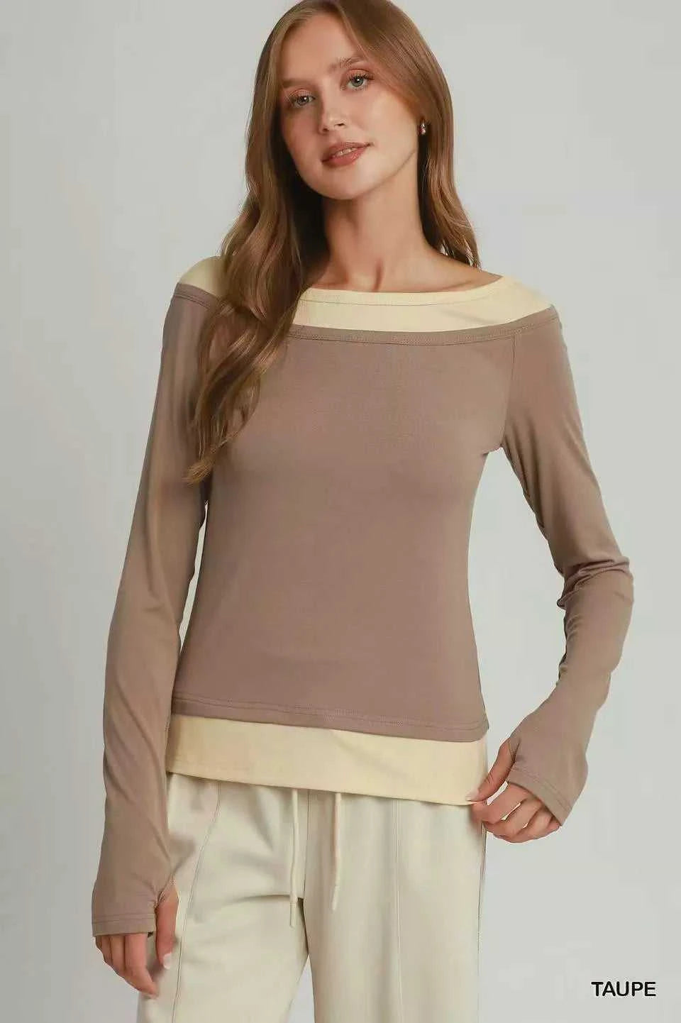 Umgee Layered Twofer Long Sleeve Top 100100592731663 42 Affordable Fashion Under $100 Jerry's Apparel 