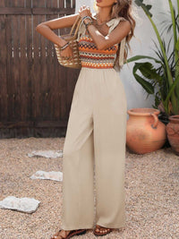Tie Shoulder Wide Leg Jumpsuit 100100660433496 42 Affordable Fashion Under $100 Jerry's Apparel 