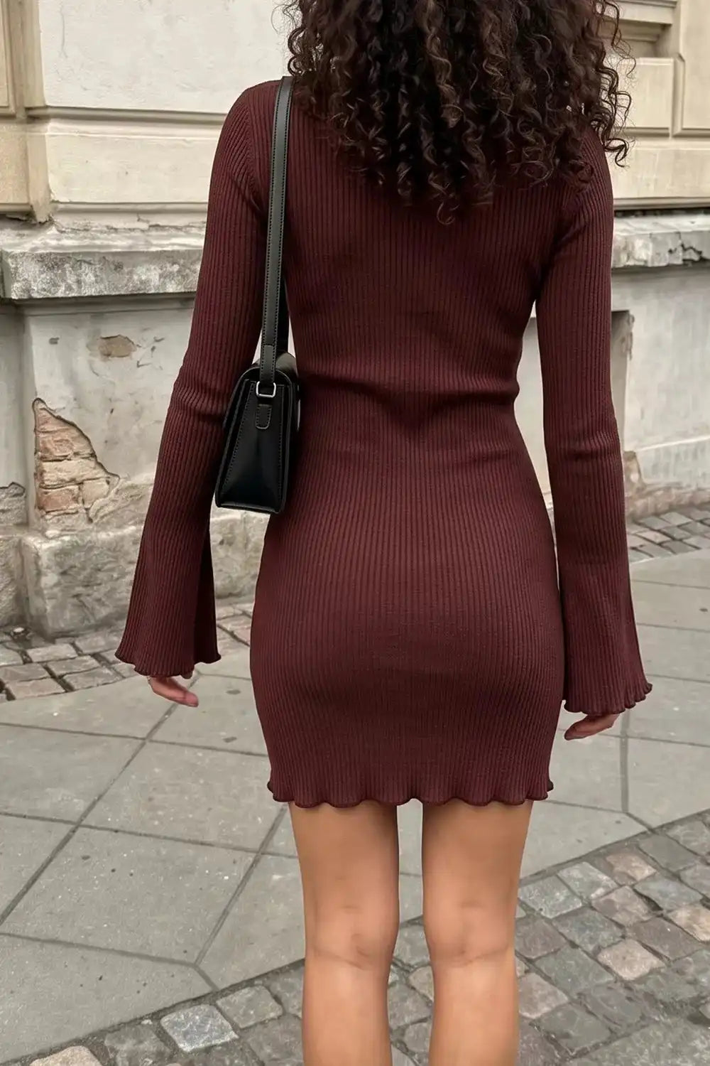 Mock Neck Ribbed Knit Bodycon Mini Dress 101001109241348 33 Gifts for Her Jerry's Apparel 