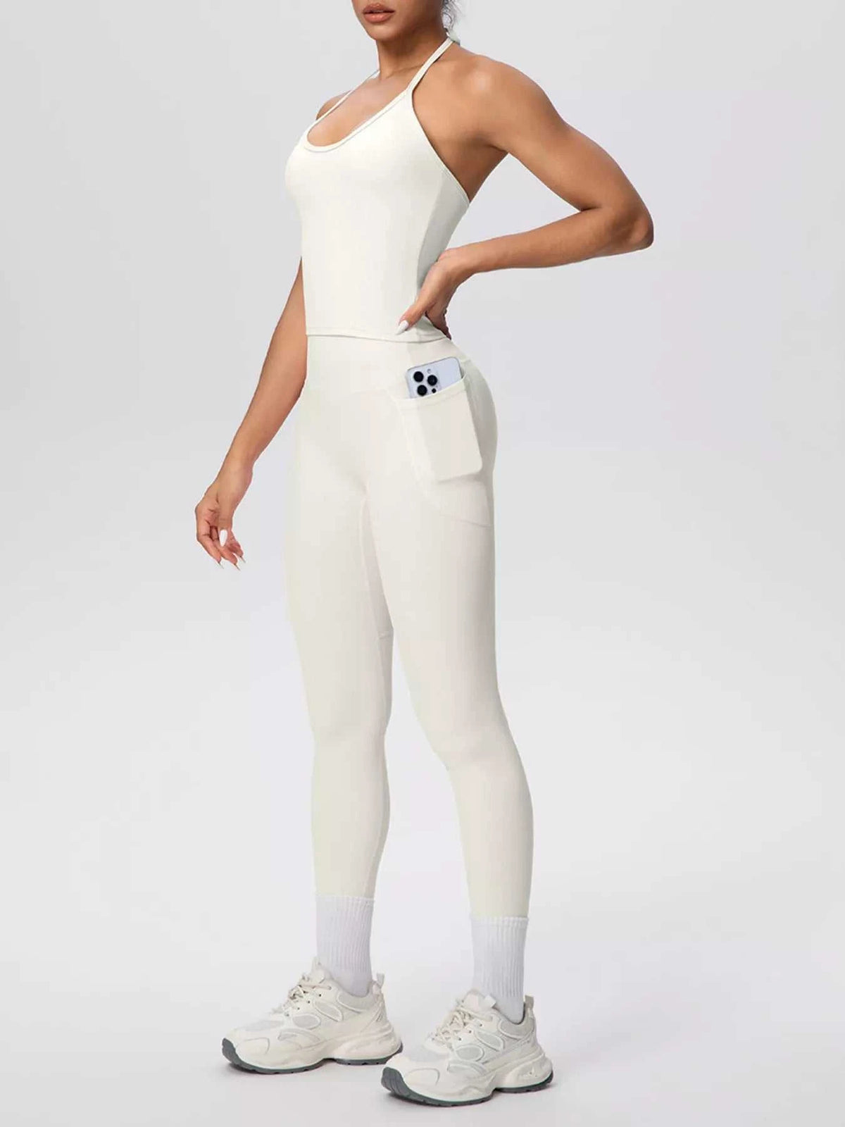 Halter Neck Cami and High-Waisted Leggings Active Set 101006856970414 89 Affordable Fashion Under $100 Jerry's Apparel 