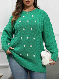 Plus Size Cable Knit Dropped Shoulder Sweater 101002841180880 50 Affordable Fashion Under $100 Jerry's Apparel 