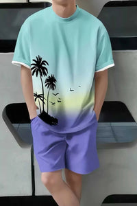 Men's Full Size Tropical Print Casual Tee and Shorts Set Plus Size 100400212855863 30 Affordable Fashion Under $100 Jerry's Apparel 