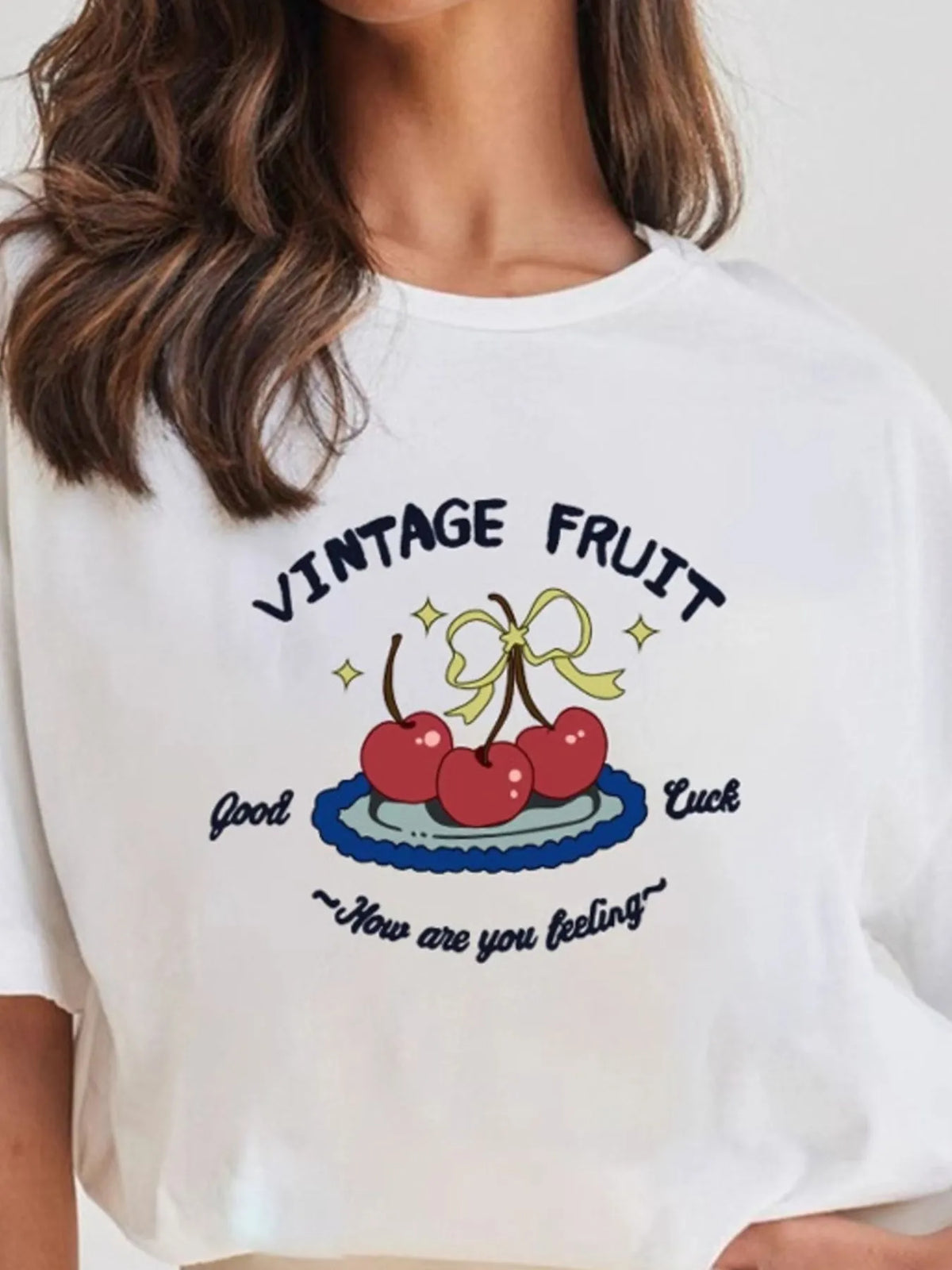 Plus Size Fruit Graphic Round Neck T-Shirt