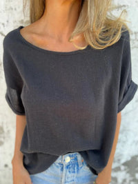 Full Size Loose Fit Short Sleeve T-Shirt Plus Size