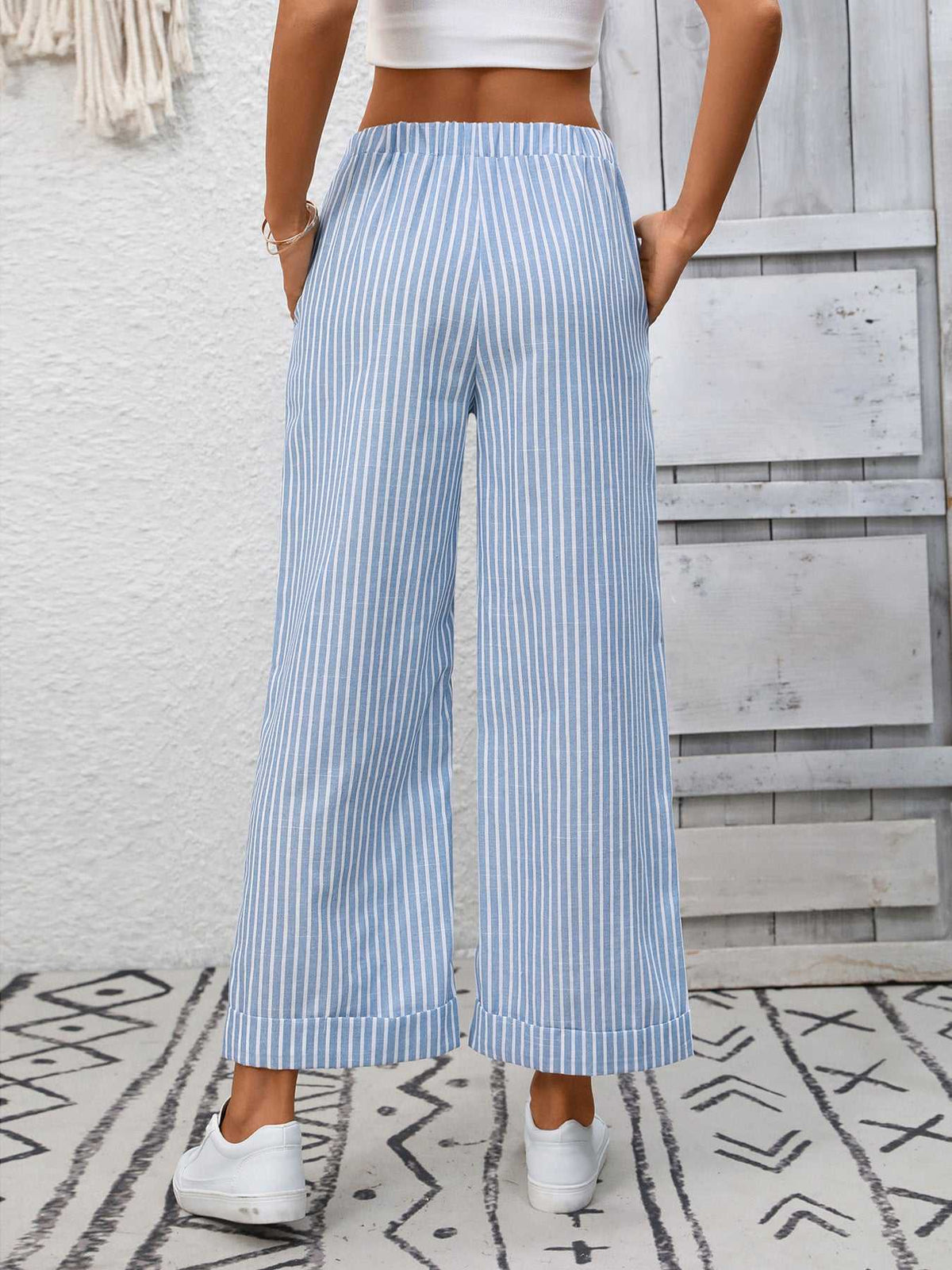 Striped Wide Leg Pants 100100886278692 32 Affordable Fashion Under $100 Jerry's Apparel 