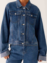Button Down Cropped Oversized Denim Jacket 100100003789645 47 Affordable Fashion Under $100 Jerry's Apparel 