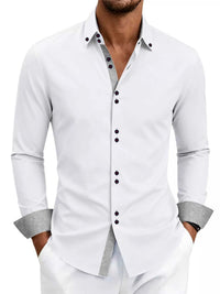 Men's Full Size Slim Fit Contrast Trim Shirt Plus Size 104001791906006 38 Affordable Fashion Under $100 Jerry's Apparel 