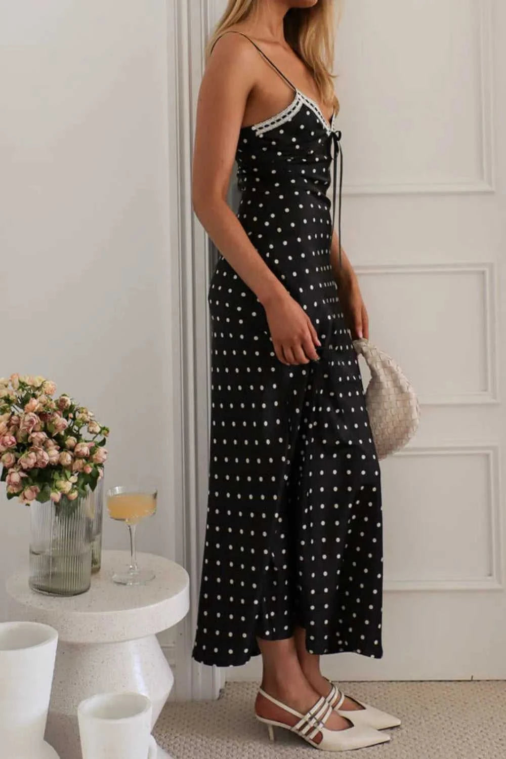 Polka Dot Square Neck Midi Cami Dress 100100458901108 24 Gifts for Her Jerry's Apparel 