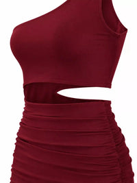 One-Shoulder Cutout Ruched Bodycon Mini Dress 101001098960768 27 Gifts for Her Jerry's Apparel 