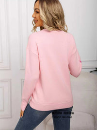 Valentine's Day Heart Print Round Neck Sweater 100100226503110 49 Affordable Fashion Under $100 Jerry's Apparel 