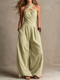 Full Size Halter Neck Wide-Leg Jumpsuit Plus Size 101001857800379 54 Affordable Fashion Under $100 Jerry's Apparel 