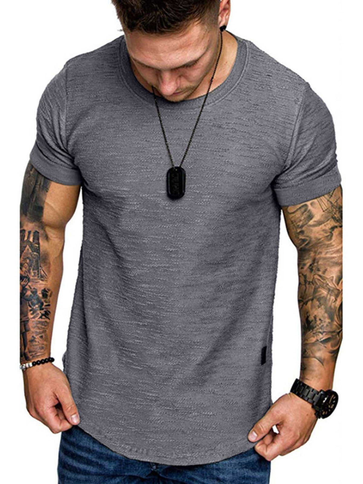 Men's Round Neck Slim Fit Casual T-Shirt 100400972198169 27 Affordable Fashion Under $100 Jerry's Apparel 