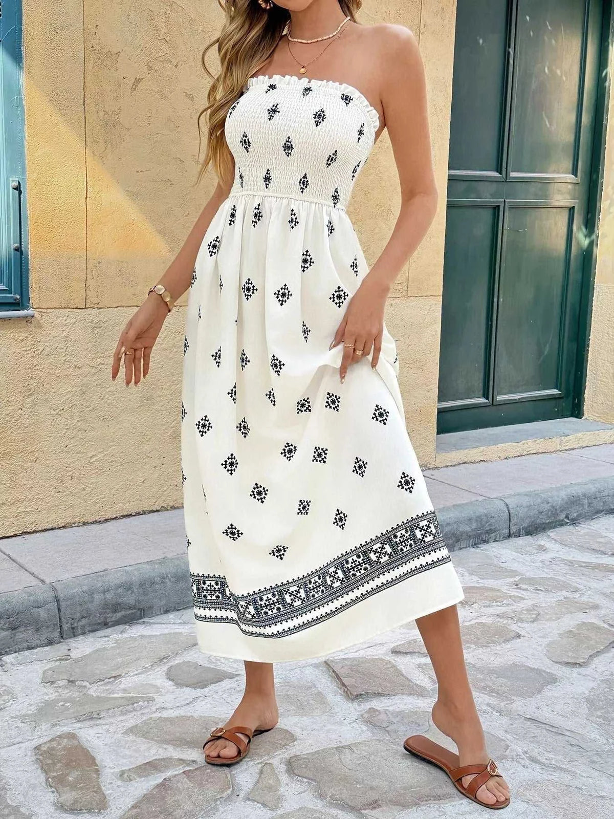Smocked Tube Midi Dress 100100110658566 41 Affordable Fashion Under $100 Jerry's Apparel 