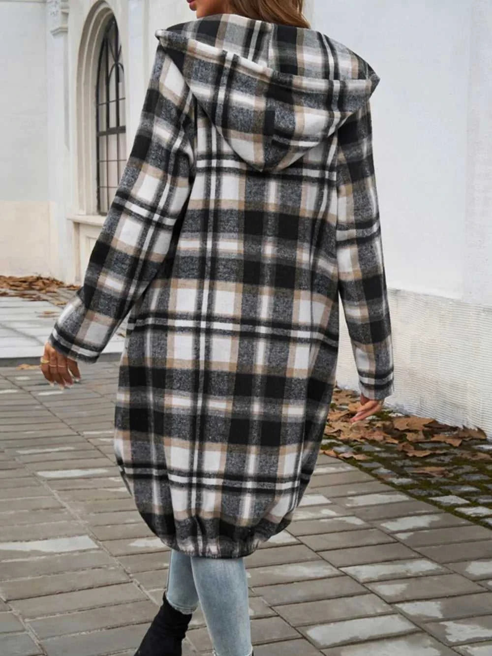 Devine Plaid Zip Up Hooded Coat 100100313261902 47 Affordable Fashion Under $100 Jerry's Apparel 