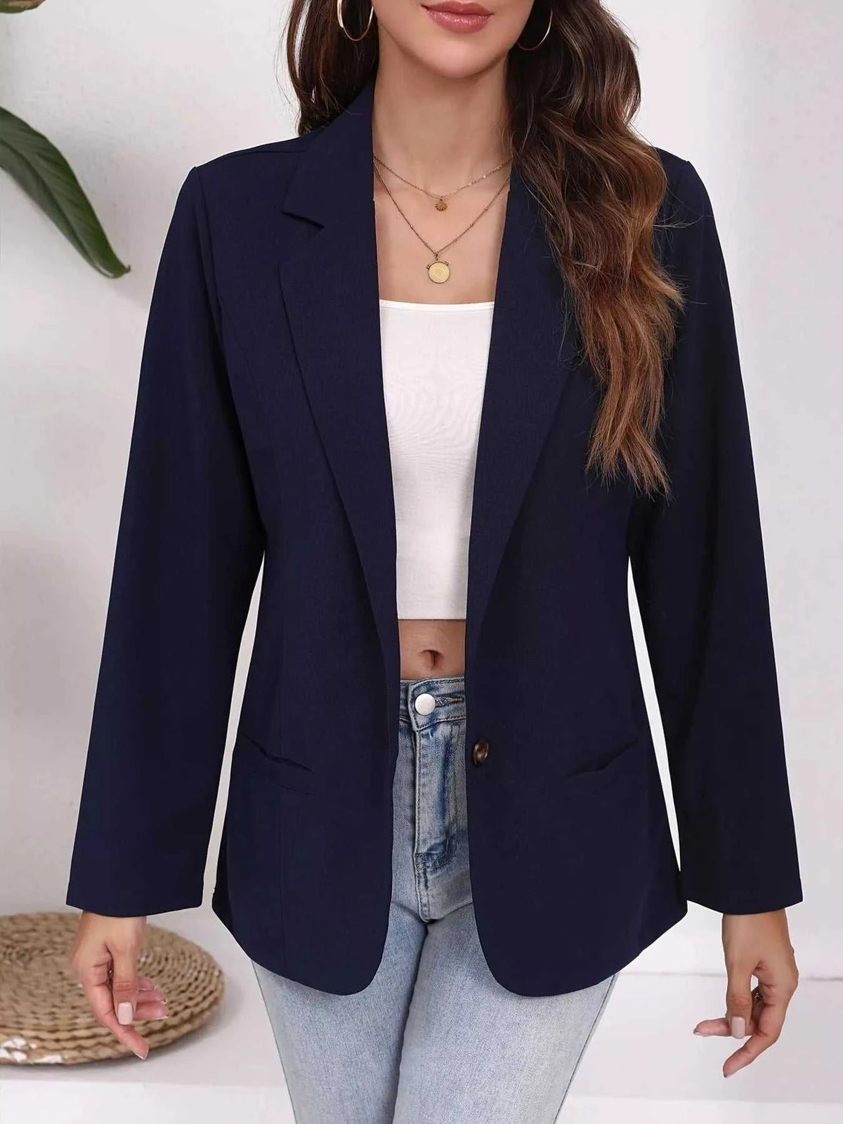 Plus Size Lapel Collar Single-Button Blazer 100100166280160 48 Affordable Fashion Under $100 Jerry's Apparel 