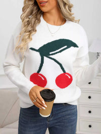 Cherry Round Neck Sweater 100100439201437 48 Affordable Fashion Under $100 Jerry's Apparel 