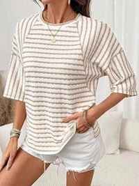 Striped Knit Round Neck T-Shirt 100100012529887 31 Affordable Fashion Under $100 Jerry's Apparel 