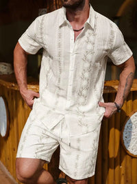 Men's Flower Short Sleeve Shirt and Shorts Set 104001992568256 44 Affordable Fashion Under $100 Jerry's Apparel 