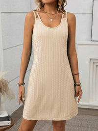 Texture Scoop Neck Double Spaghetti Strap Dress 100100561341621 23 Affordable Fashion Under $100 Jerry's Apparel 