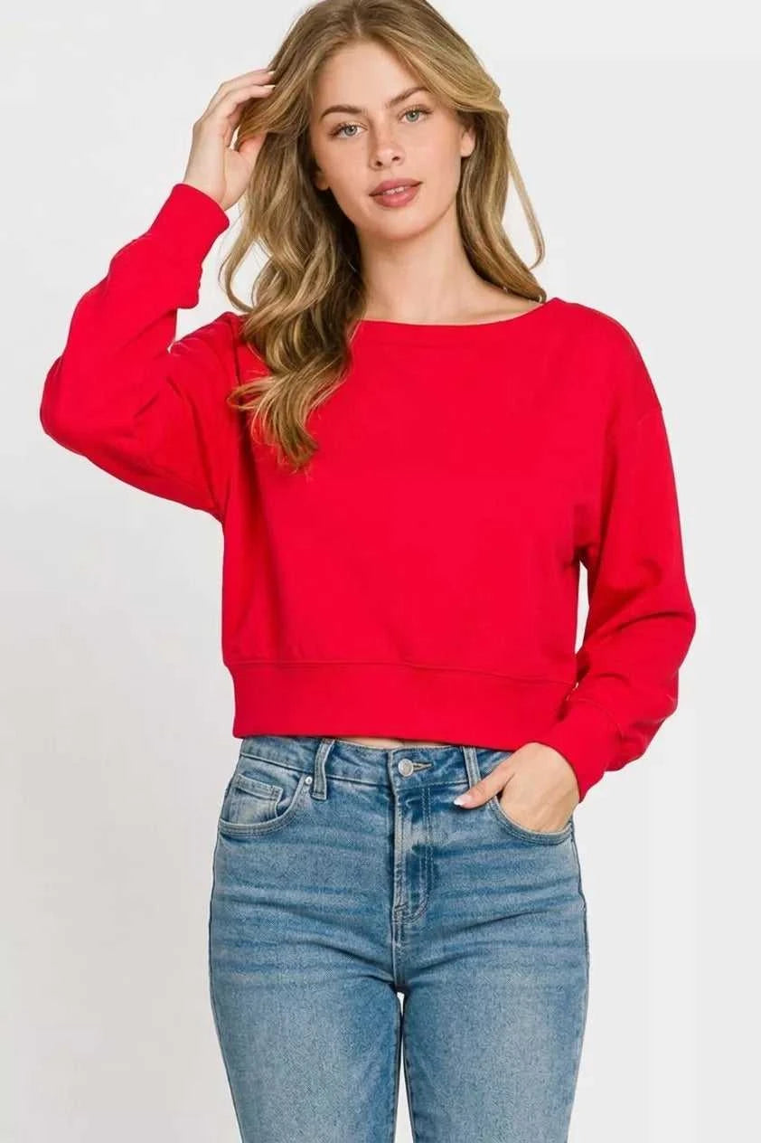 Zenana Scuba Cropped Boat Neck Pullover Sweatshirts 100100350141973 23 Affordable Fashion Under $100 Jerry's Apparel 