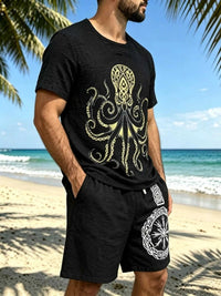 Men's Full Size Round Neck Tee and Shorts Set Plus Size 100400477639442 40 Affordable Fashion Under $100 Jerry's Apparel 