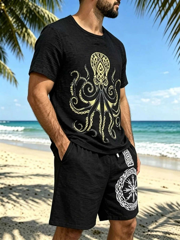 Men's Full Size Round Neck Tee and Shorts Set Plus Size 100400477639442 40 Affordable Fashion Under $100 Jerry's Apparel 