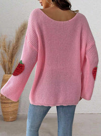 Strawberry Applique Oversized Sweater 101002944514652 38 Affordable Fashion Under $100 Jerry's Apparel 