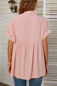 Notched Short Sleeve Blouse 100100089501470 33 Affordable Fashion Under $100 Jerry's Apparel 