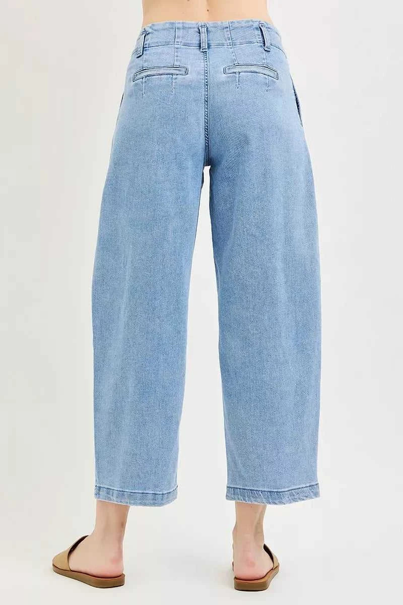 RISEN Slouchy Crop Barrel Pleated Jeans 100100448461045 67 Affordable Fashion Under $100 Jerry's Apparel 