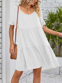 Ruffled Sleeve Tiered Mini Dress 100100840870791 28 Affordable Fashion Under $100 Jerry's Apparel 