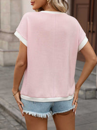 Contrast Trim Short Sleeve T-Shirt 100100724336043 33 Affordable Fashion Under $100 Jerry's Apparel 