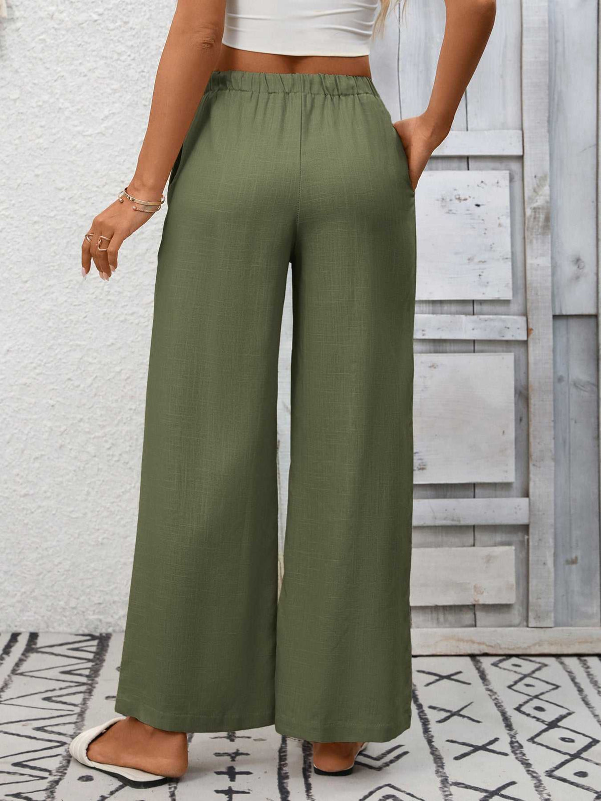 Drawstring High Waist Wide Leg Pants 100100990618349 39 Affordable Fashion Under $100 Jerry's Apparel 