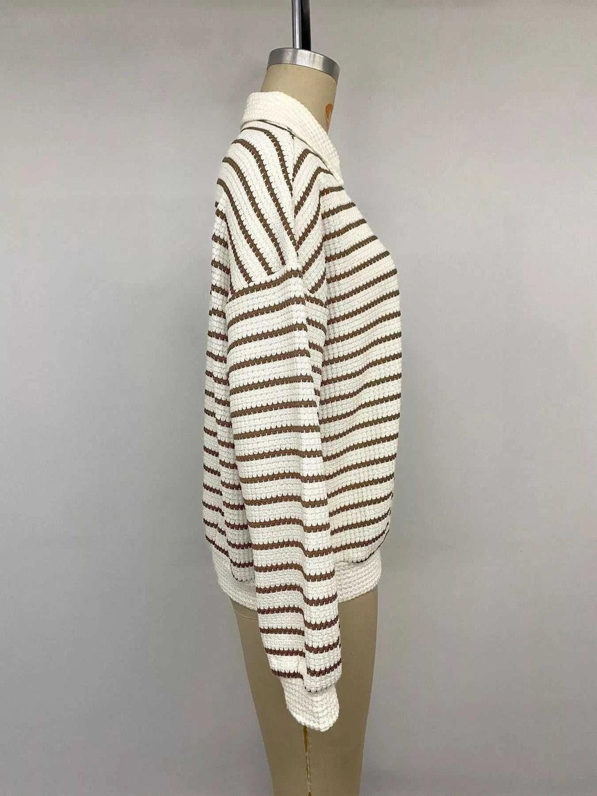 Striped Polo Collar Knit Sweatshirt 101002180525543 32 Affordable Fashion Under $100 Jerry's Apparel 