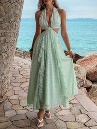 Ruffled Halter Neck Maxi Dress 100100231746653 72 Affordable Fashion Under $100 Jerry's Apparel 