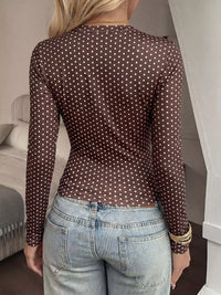 Long Sleeve Polka Dot Slim Fit T-Shirt 101001890142731 27 Affordable Fashion Under $100 Jerry's Apparel 