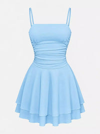 Ruched Spaghetti Strap Layered Mini Dress 101001361310686 33 Women's Dress Gifts for Her Jerry's Apparel 