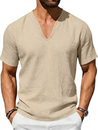 Men's Full Size Casual V-Neck Linen T-Shirt Plus Size 100400496061654 26 Affordable Fashion Under $100 Jerry's Apparel 